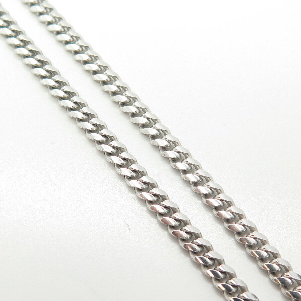 925 Sterling Silver Italy Cuban Chain Necklace 18"