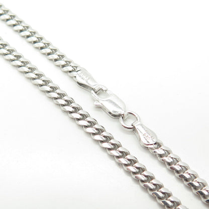 925 Sterling Silver Italy Cuban Chain Necklace 18"