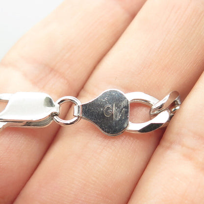 925 Sterling Silver Italy P. Lux Figaro Chain Necklace 24"