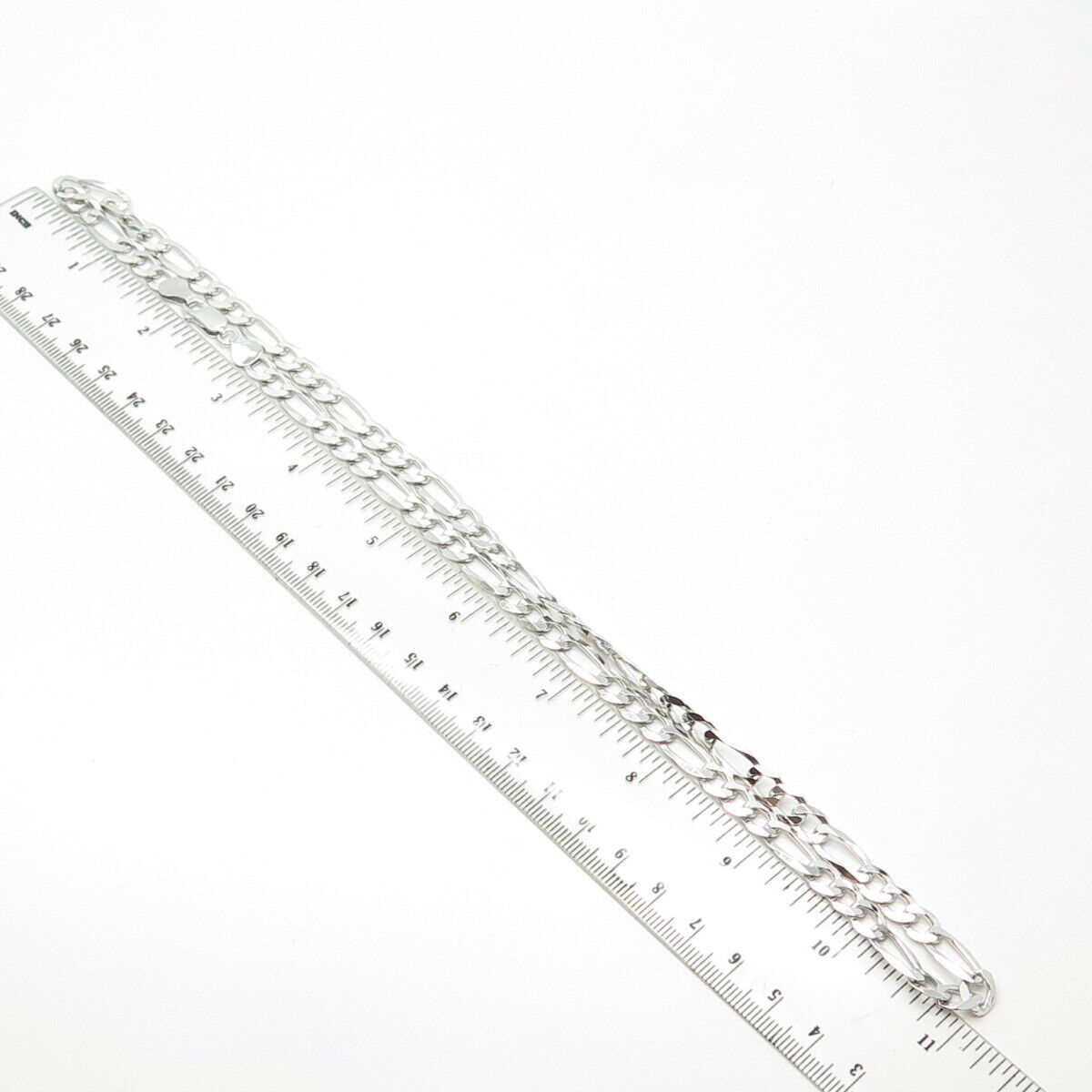 925 Sterling Silver Italy P. Lux Figaro Chain Necklace 22"