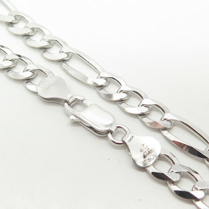 925 Sterling Silver Italy P. Lux Figaro Chain Necklace 22"