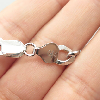 925 Sterling Silver Italy P. Lux Figaro Chain Necklace 22"