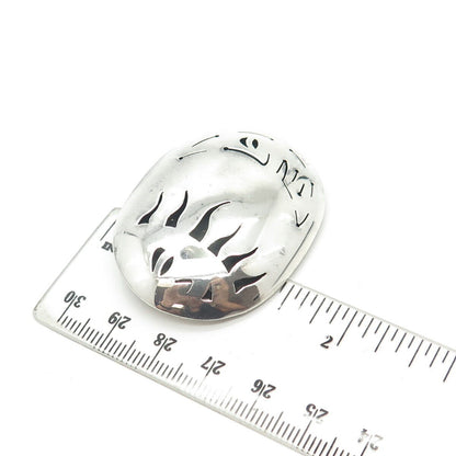 925 Sterling Silver Vintage Mexico Tribal Pin Brooch / Pendant
