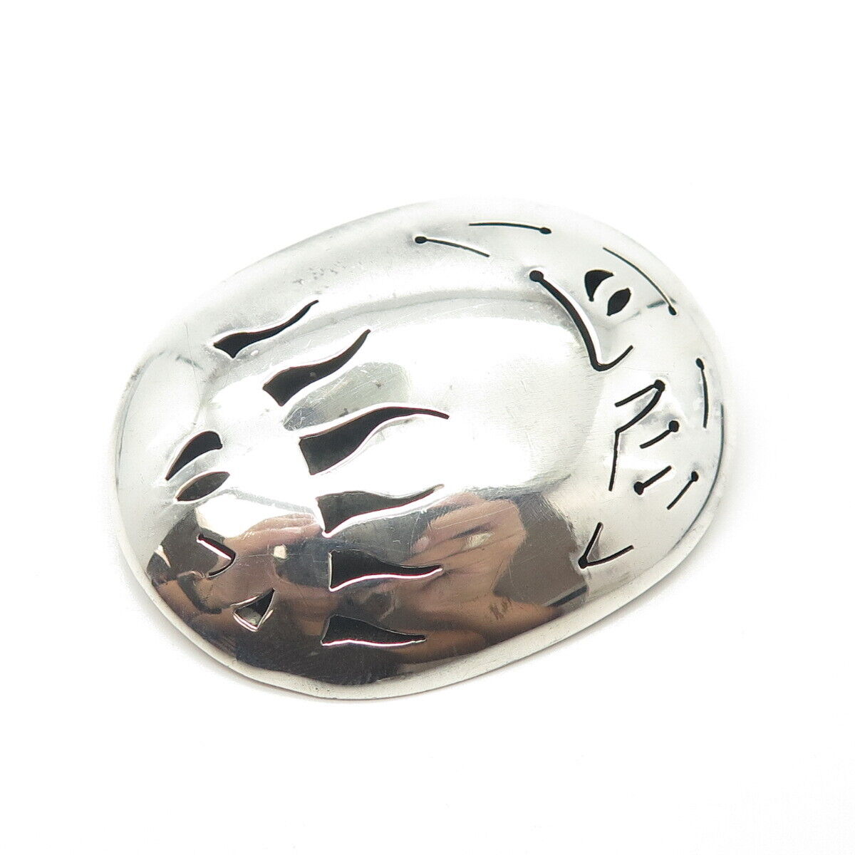 925 Sterling Silver Vintage Mexico Tribal Pin Brooch / Pendant