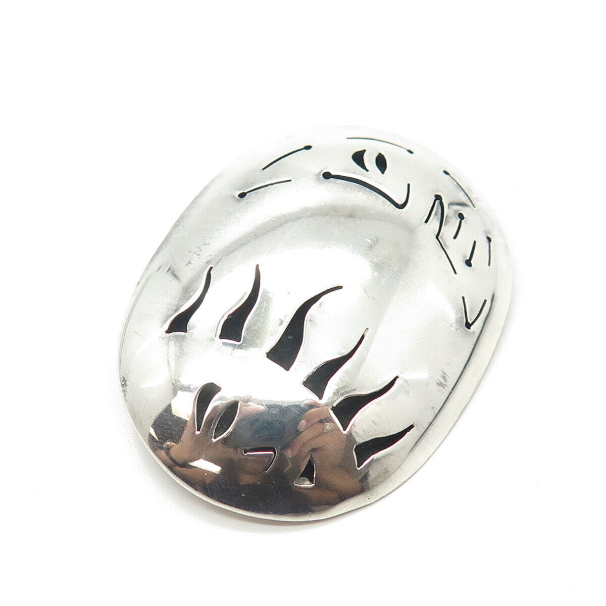 925 Sterling Silver Vintage Mexico Tribal Pin Brooch / Pendant