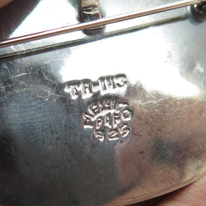 925 Sterling Silver Vintage Mexico Tribal Pin Brooch / Pendant