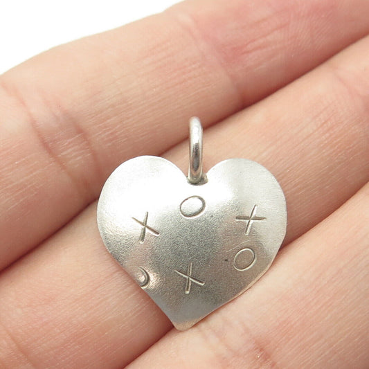 925 Sterling Silver Vintage XO - Kiss & Hug Heart Pendant