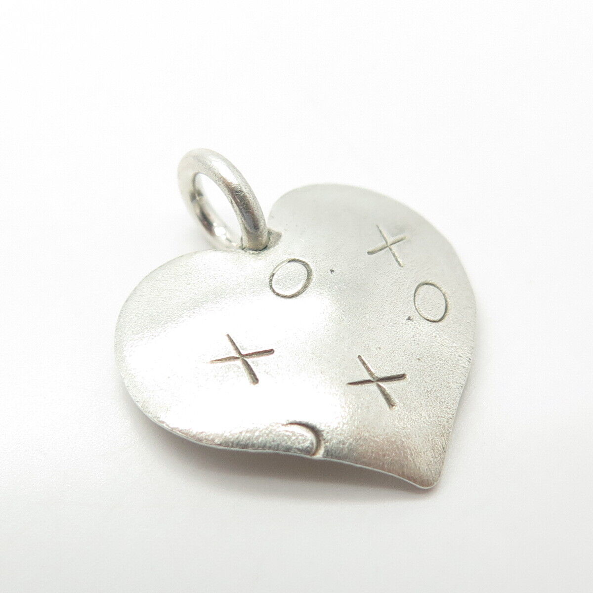 925 Sterling Silver Vintage XO - Kiss & Hug Heart Pendant