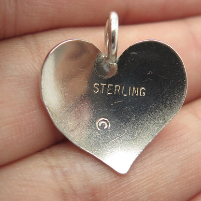 925 Sterling Silver Vintage XO - Kiss & Hug Heart Pendant