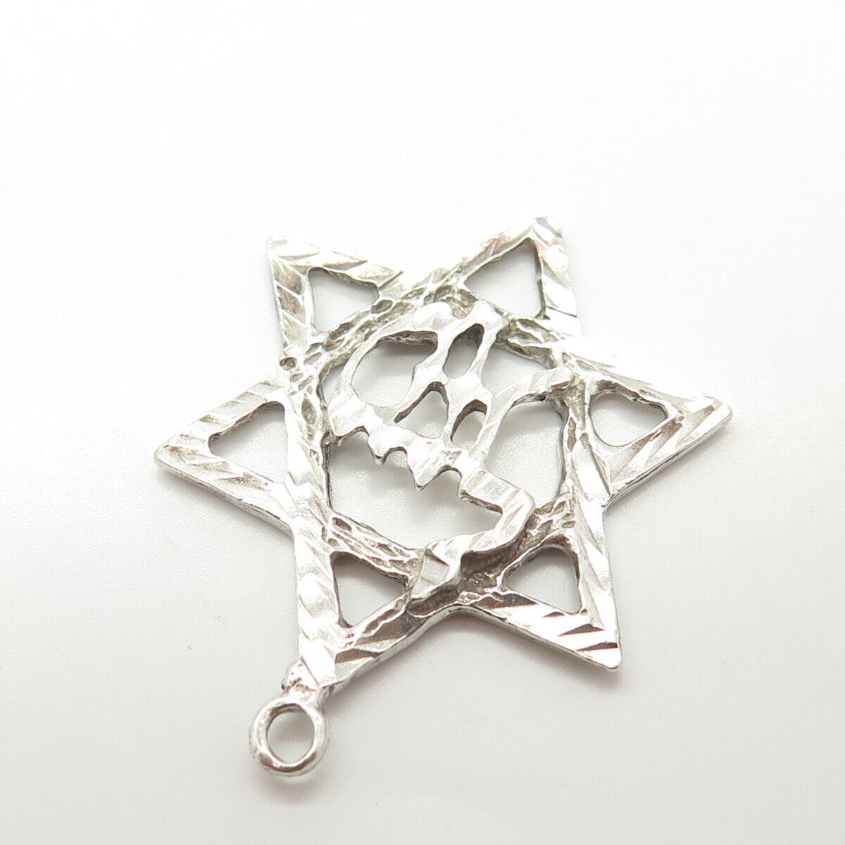 925 Sterling Silver Vintage Star of David Mazel Judaica Pendant