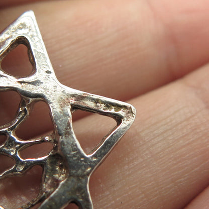 925 Sterling Silver Vintage Star of David Mazel Judaica Pendant