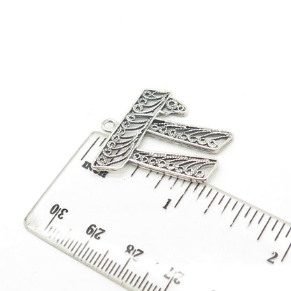 925 Sterling Silver Vintage Filigree Chai Judaica Pendant