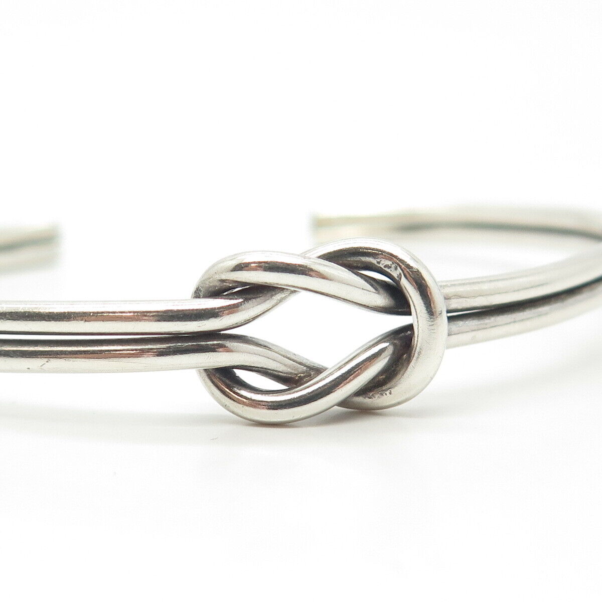 925 Sterling Silver Vintage Knot Adjustable Cudd Bracelet 6.5"