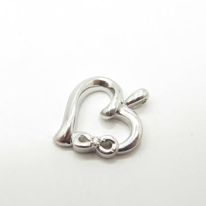 925 Sterling Silver Vintage Real Diamond Heart "Infinite Love" Charm Pendant