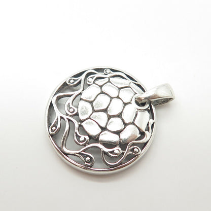 925 Sterling Silver Vintage Pebble Pendant