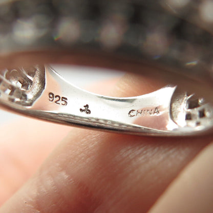 925 Sterling Silver White & Blue C Z Invisible Setting Ring Size 5