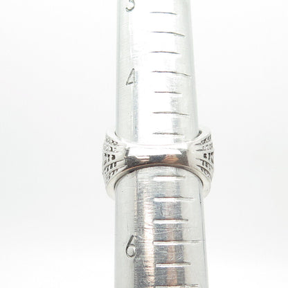 925 Sterling Silver White & Blue C Z Invisible Setting Ring Size 5