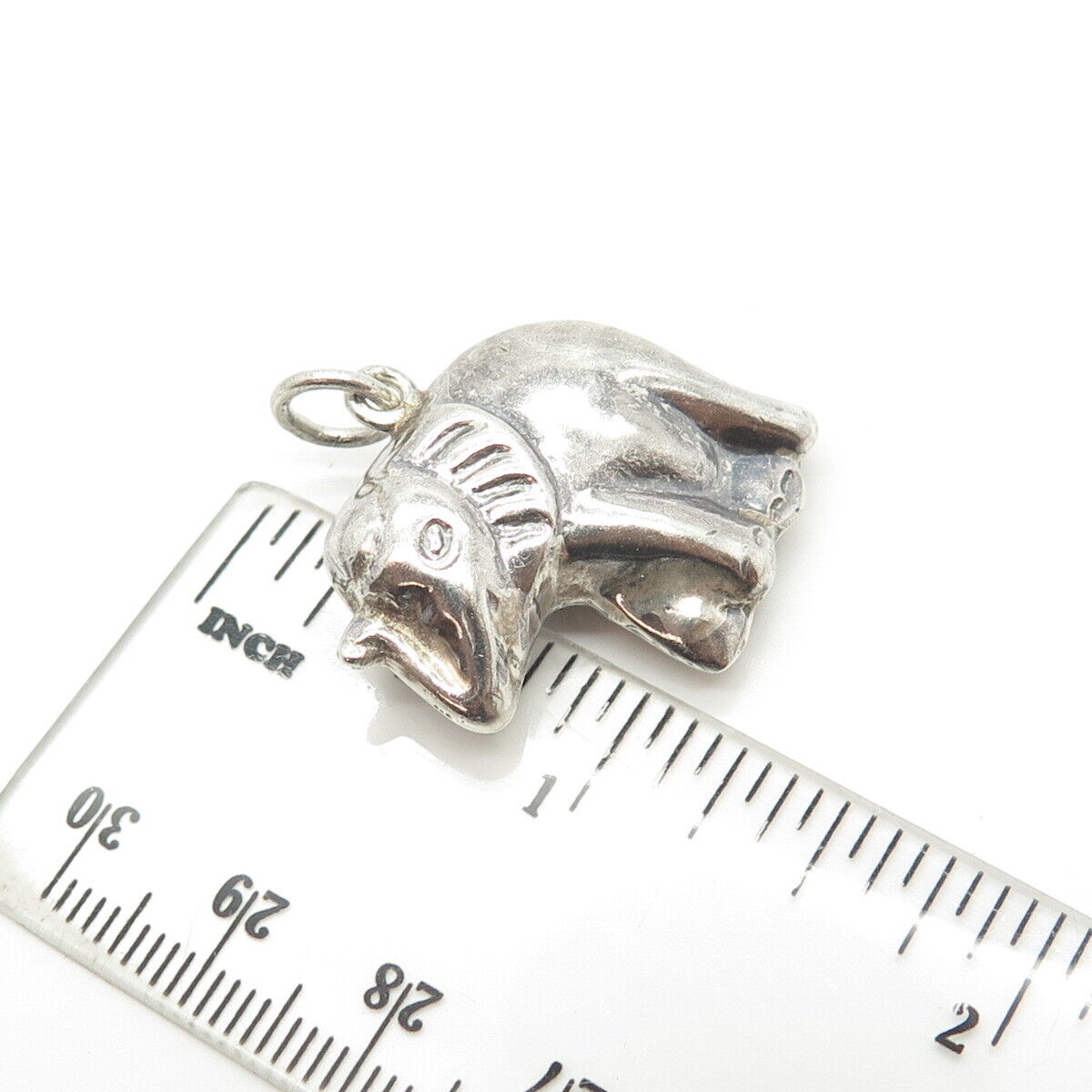 925 Sterling Silver Vintage Hollow Elephant Charm Pendant