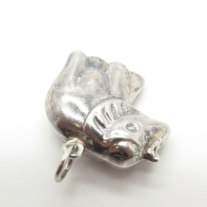 925 Sterling Silver Vintage Hollow Elephant Charm Pendant