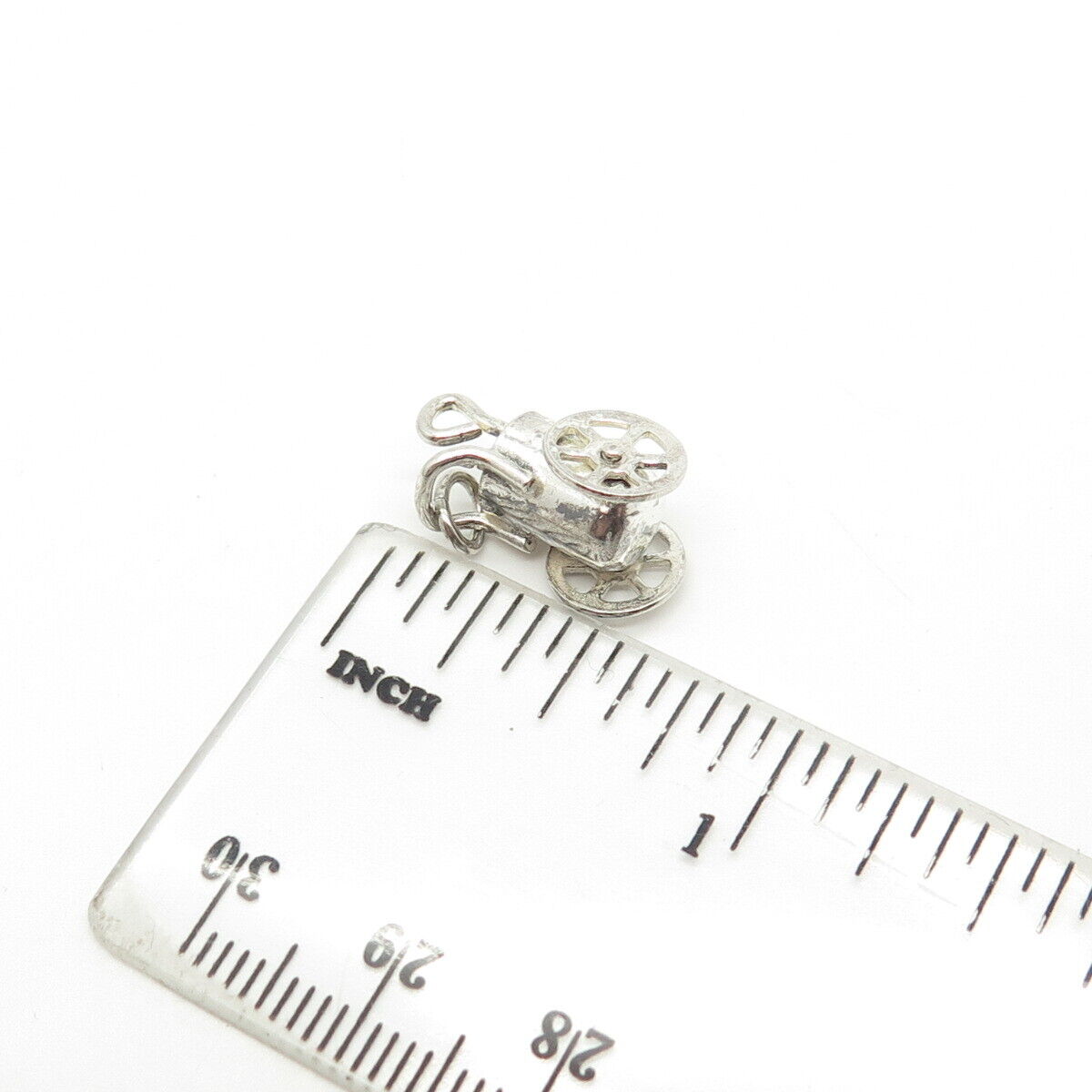 925 Sterling Silver Antique Art Deco Movable Garden Cart Basket Charm Pendant