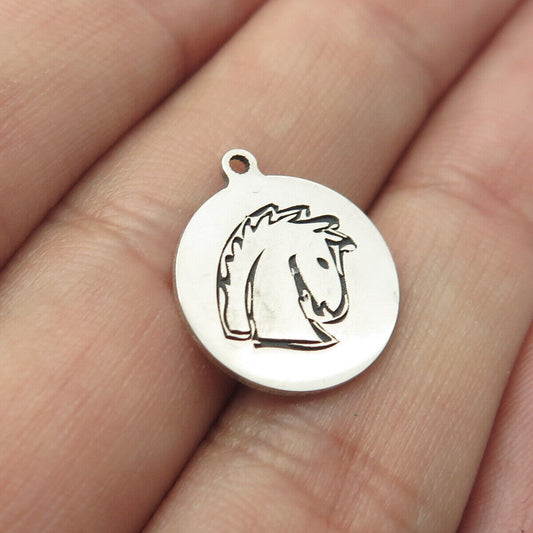 925 Sterling Silver USA Two In Town Horse Charm Pendant