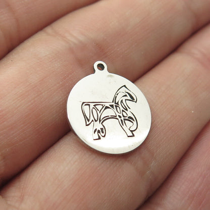 925 Sterling Silver USA Two In Town Horse Charm Pendant