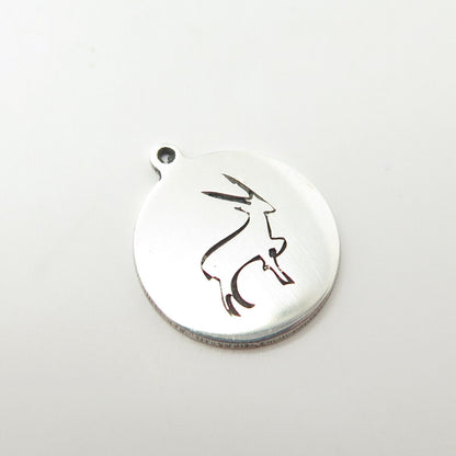 925 Sterling Silver USA Two In Town Antelope Charm Pendant