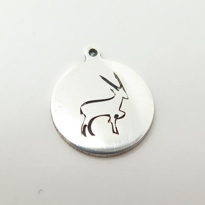 925 Sterling Silver USA Two In Town Antelope Charm Pendant