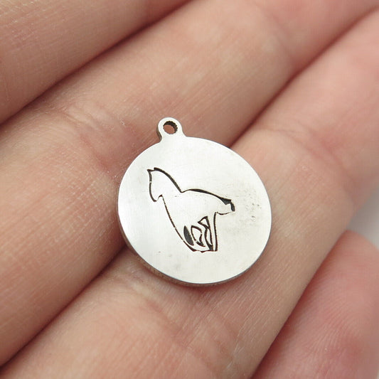 925 Sterling Silver USA Two In Town Horse Charm Pendant