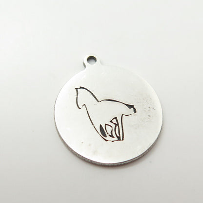 925 Sterling Silver USA Two In Town Horse Charm Pendant