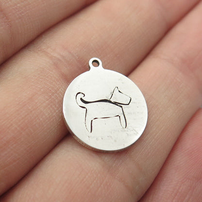 925 Sterling Silver USA Two In Town Dog Charm Pendant