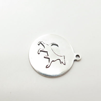 925 Sterling Silver USA Two In Town Dog Charm Pendant