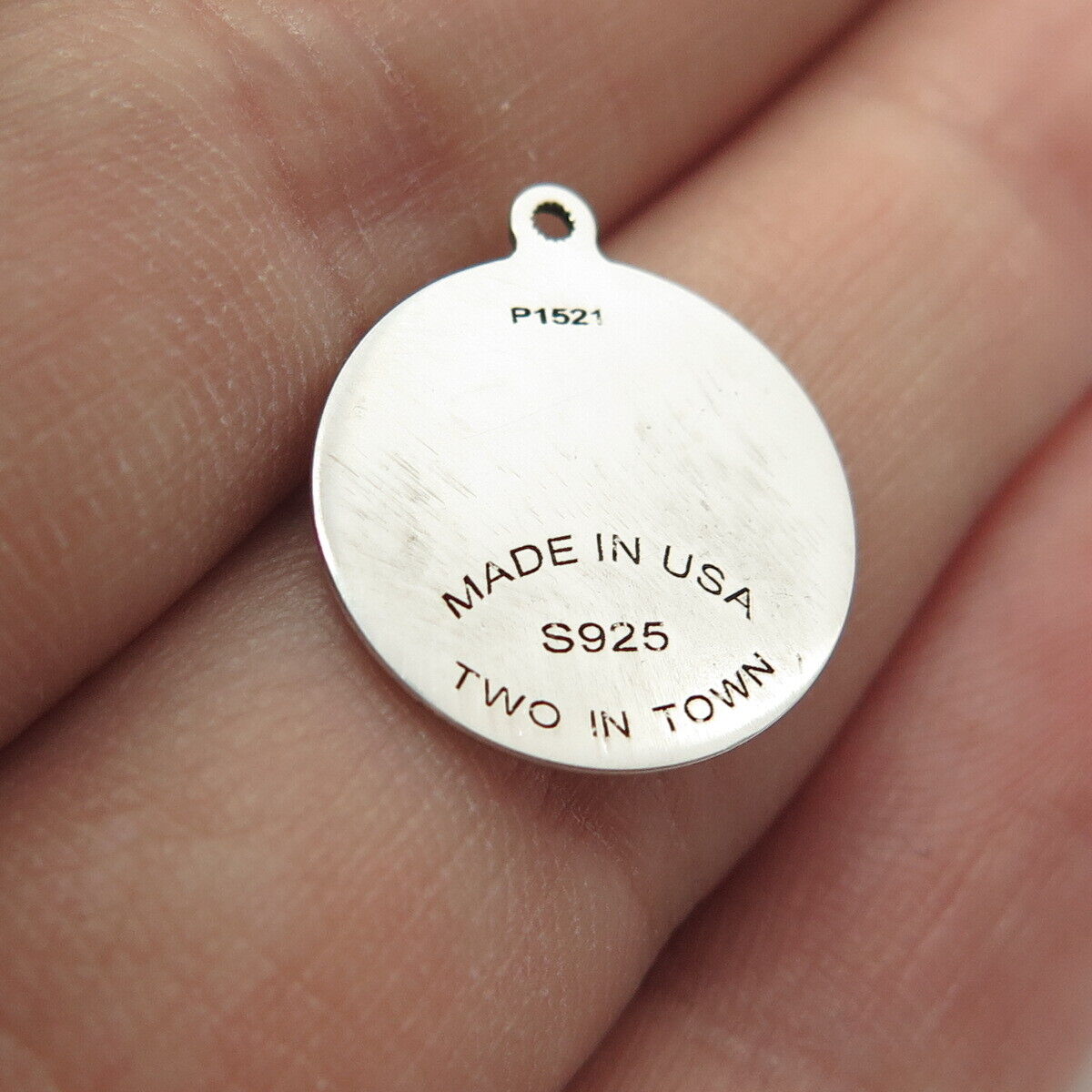 925 Sterling Silver USA Two In Town Dog Charm Pendant