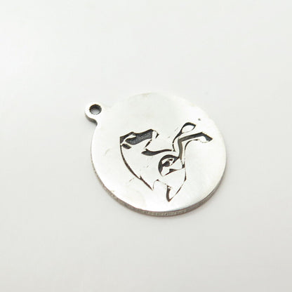 925 Sterling Silver USA Two In Town Frisky Horse Charm Pendant