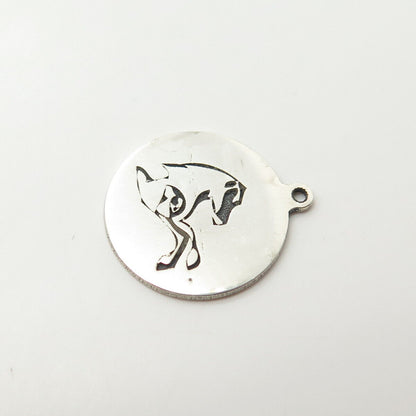 925 Sterling Silver USA Two In Town Frisky Horse Charm Pendant