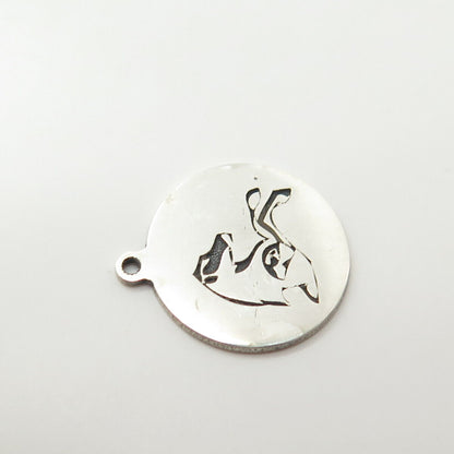 925 Sterling Silver USA Two In Town Frisky Horse Charm Pendant