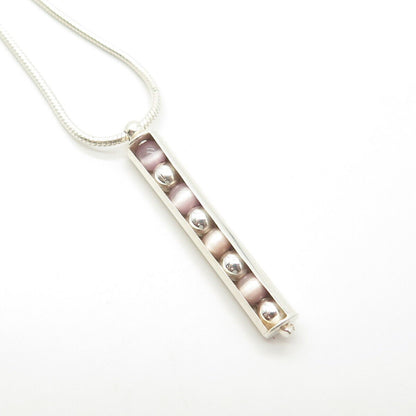 925 Sterling Silver Italy Fiber Optic Cat's Eye Gem Snake Chain Necklace 16"