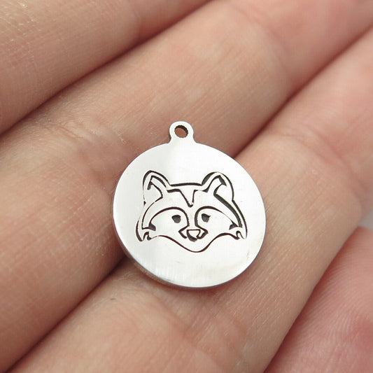 925 Sterling Silver USA Two In Town Raccoon Charm Pendant