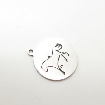 925 Sterling Silver USA Two In Town Horse Charm Pendant