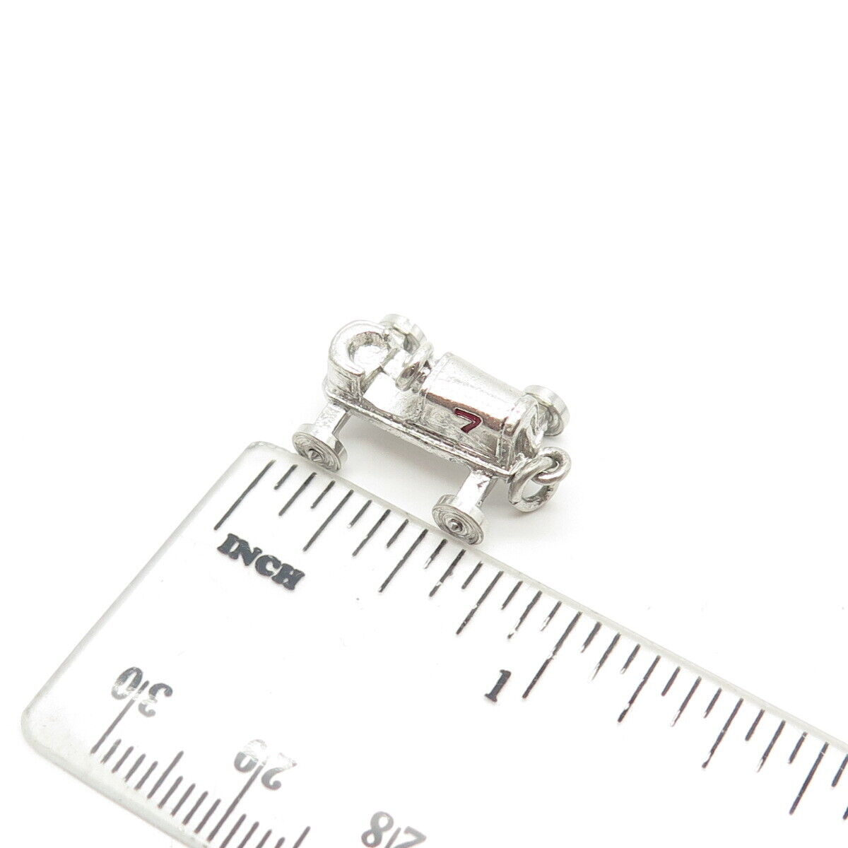 925 Sterling Silver Antique Retro Racing Car 3D Charm Pendant