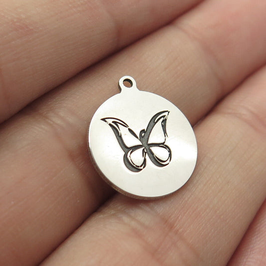 925 Sterling Silver USA Two In Town Butterfly Charm Pendant