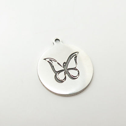 925 Sterling Silver USA Two In Town Butterfly Charm Pendant