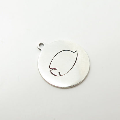 925 Sterling Silver USA Two In Town Fish Charm Pendant