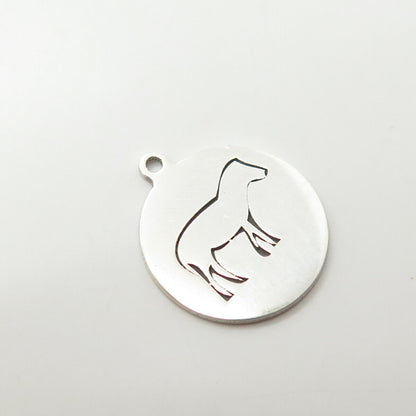 925 Sterling Silver USA Two In Town Horse Charm Pendant