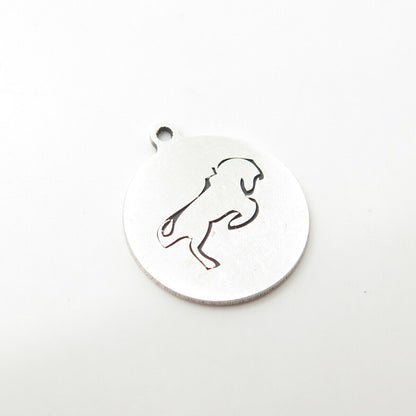 925 Sterling Silver USA Two In Town Frisky Horse Charm Pendant