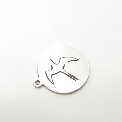 925 Sterling Silver USA Two In Town Flying Bird Charm Pendant