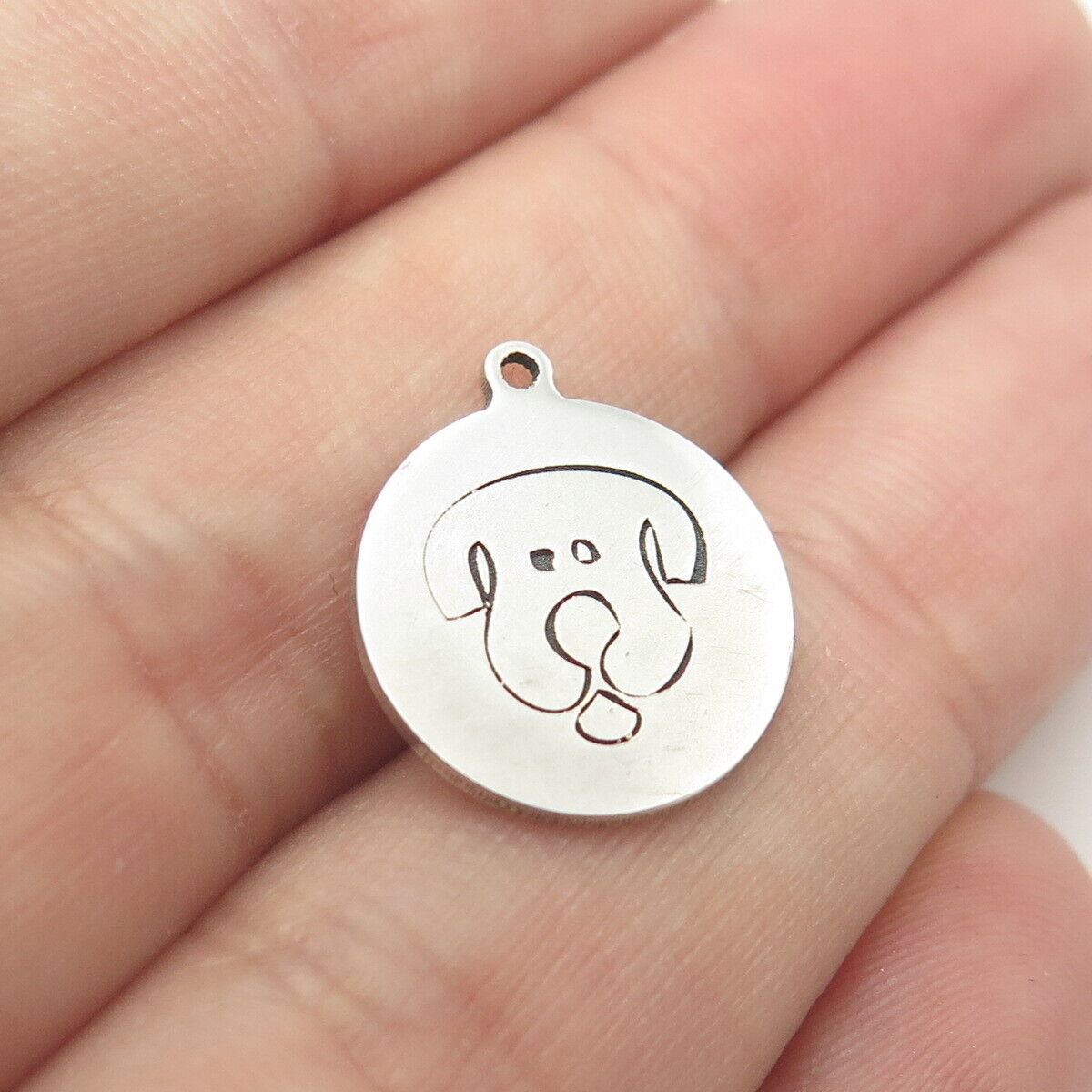 925 Sterling Silver USA Two In Town Dog Charm Pendant