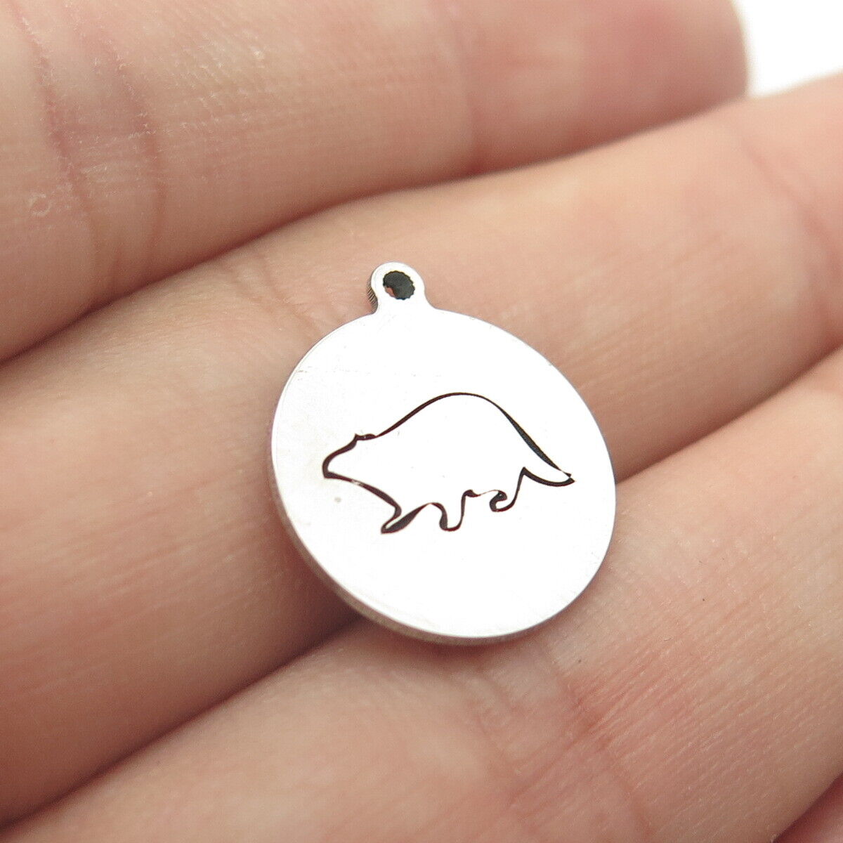 925 Sterling Silver USA Two In Town Beaver Charm Pendant