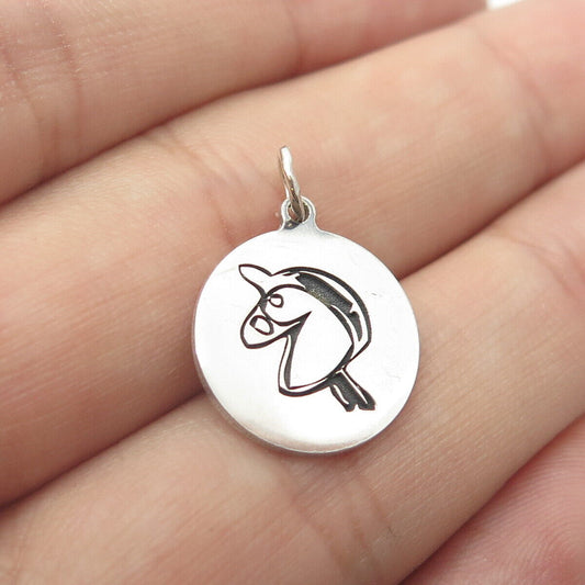 925 Sterling Silver USA Two In Town Horse Charm Pendant