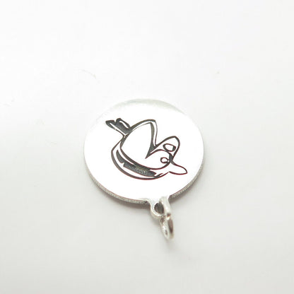 925 Sterling Silver USA Two In Town Horse Charm Pendant